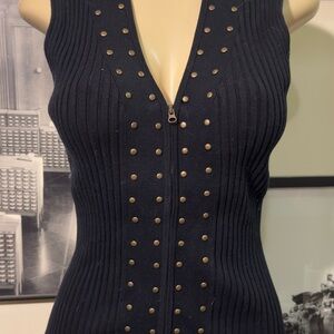 Tracy M Black Studded Tank Top
